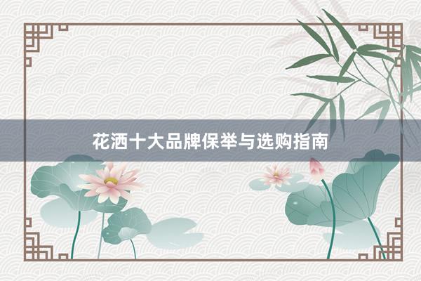 花洒十大品牌保举与选购指南